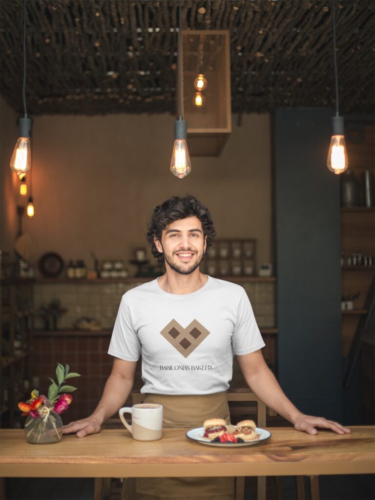 Babilonia’s Bakery team member welcoming customers at the counter